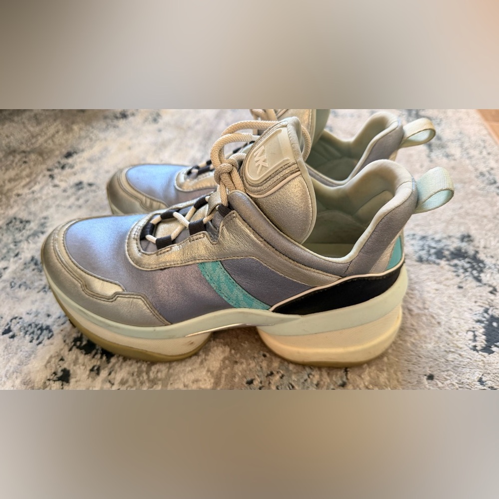 Michael Kors Women's Sneakers in Silver and Teal